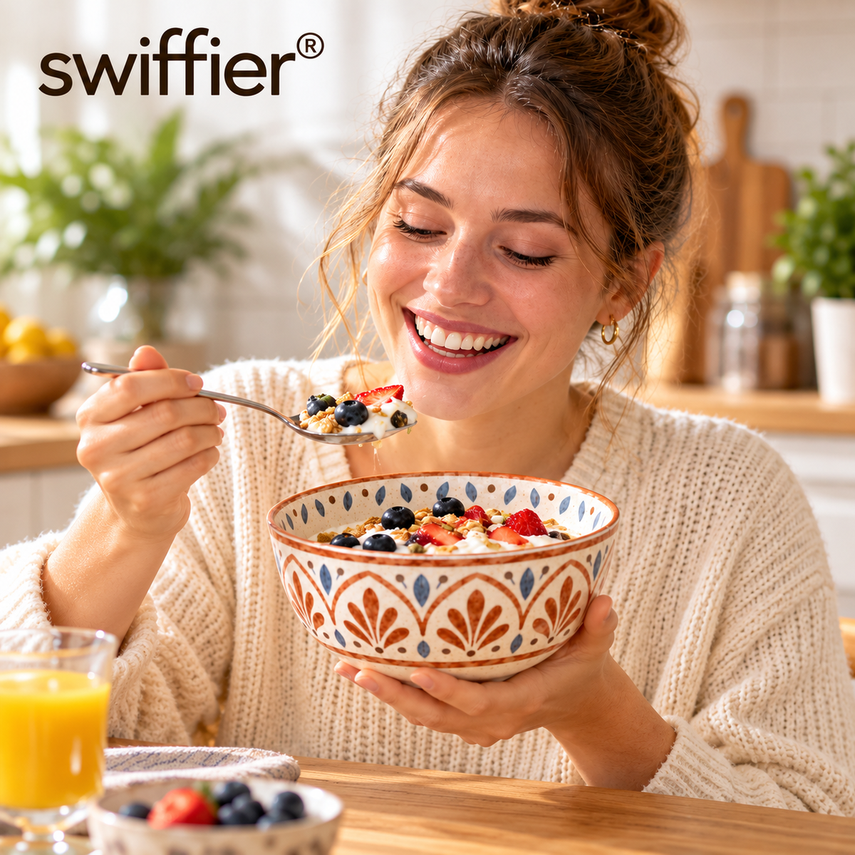 Swiffier® Rustic Pattern Ceramic Bowl