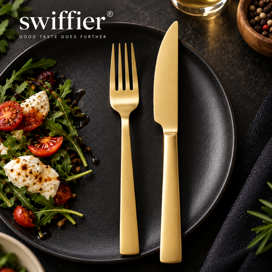 Swiffier® Elegant Gold Flatware Set