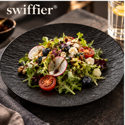 swiffier® Premium Textured Black Dinner Plate
