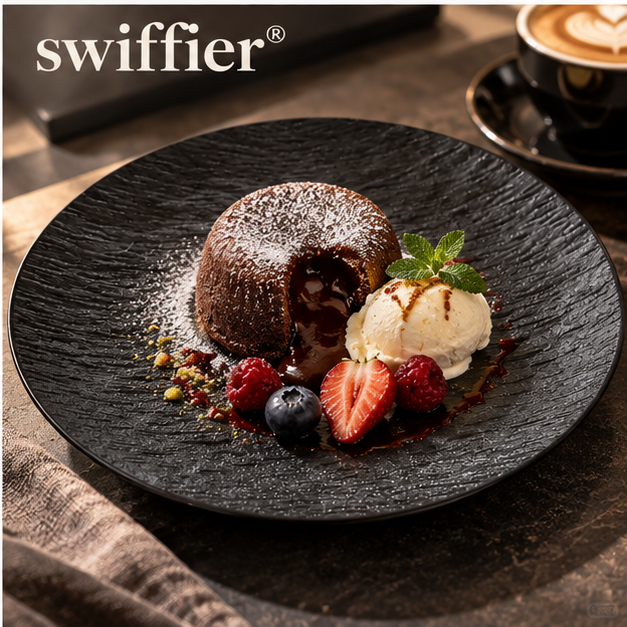 swiffier® Premium Textured Black Dinner Plate