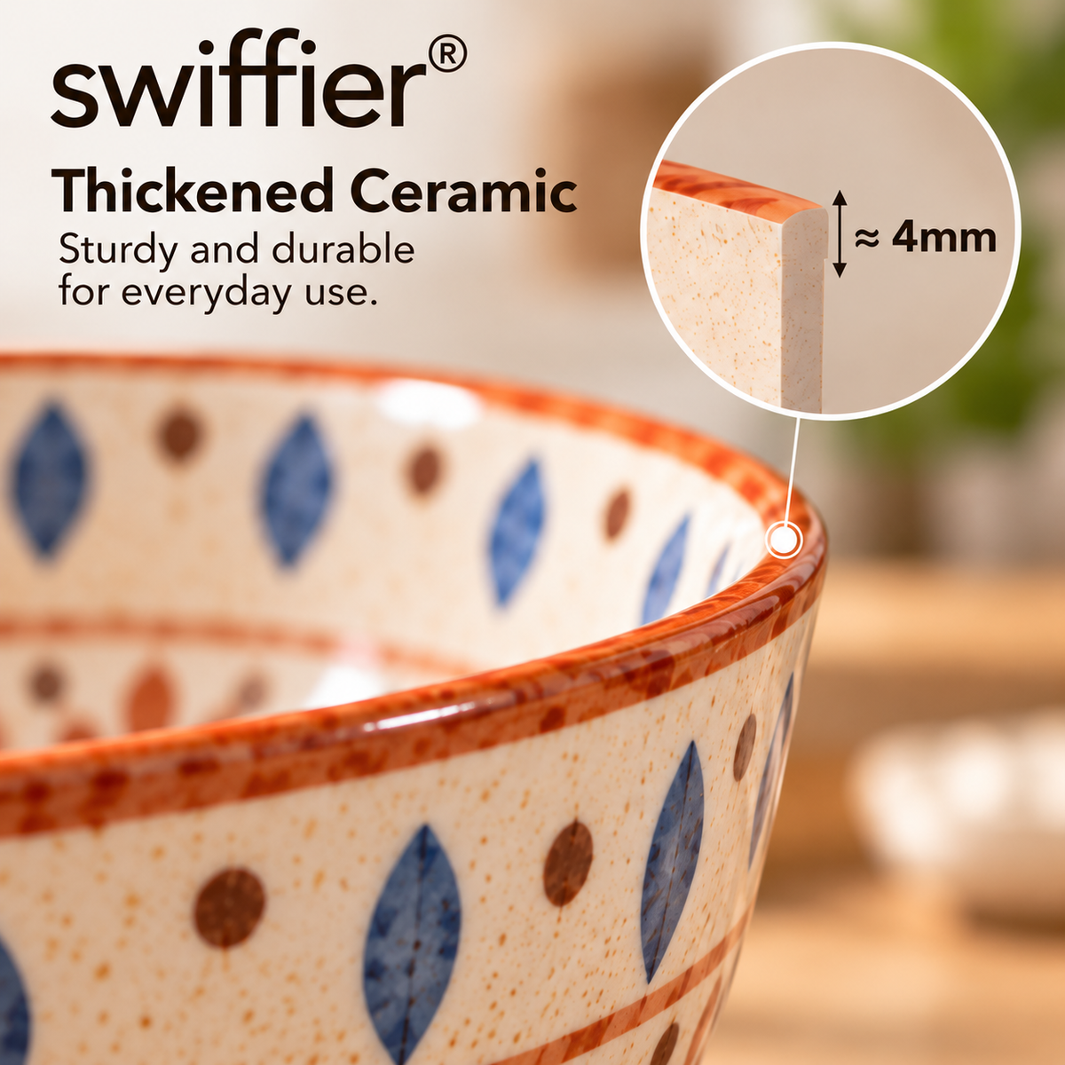 Swiffier® Rustic Pattern Ceramic Bowl