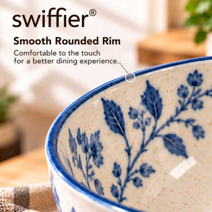 Swiffier® Blue Floral Ceramic Bowl
