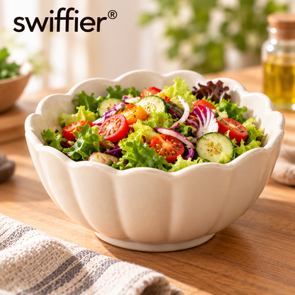Swiffier® Ivory Scalloped Ceramic Bowl