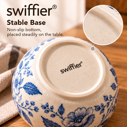Swiffier® Blue Floral Ceramic Bowl