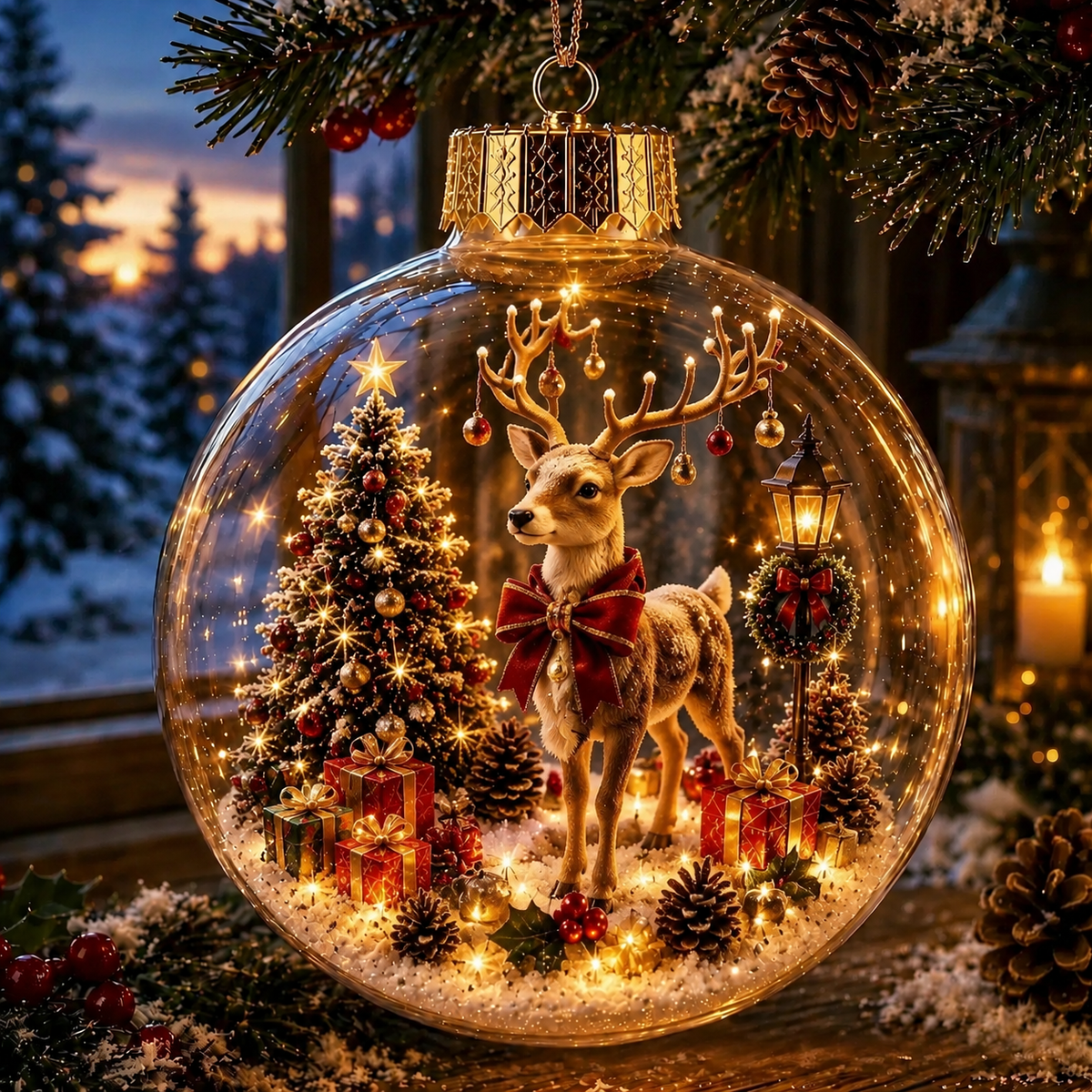 🎄Healrize® Glowing Christmas Diorama Ornament – A Tiny Winter World in the Palm of Your Hand👼