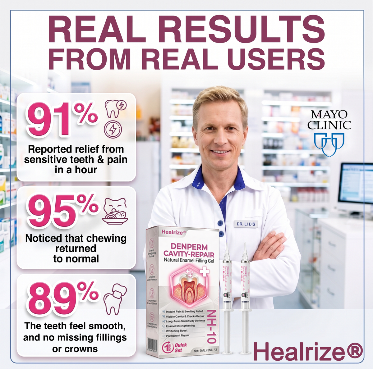Healrize® DenPerm Cavity-Repair Natural Enamel Filling Gel👩‍🔬🦷4