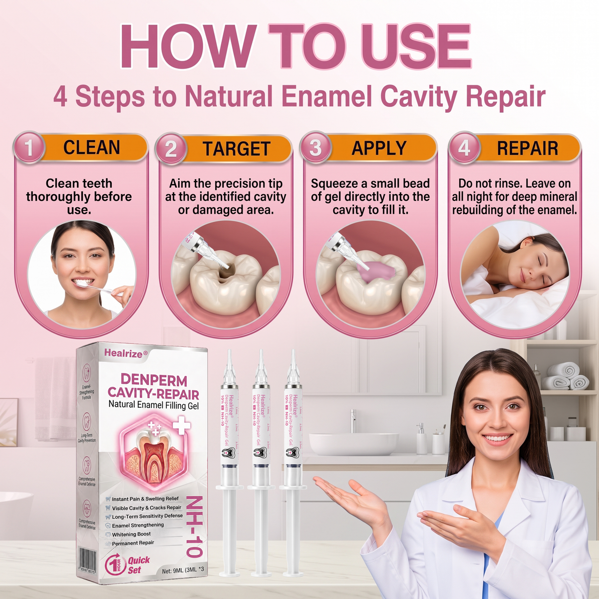 Healrize® DenPerm Cavity-Repair Natural Enamel Filling Gel👩‍🔬🦷4