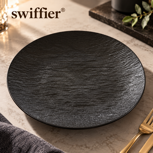 swiffier® Premium Textured Black Dinner Plate